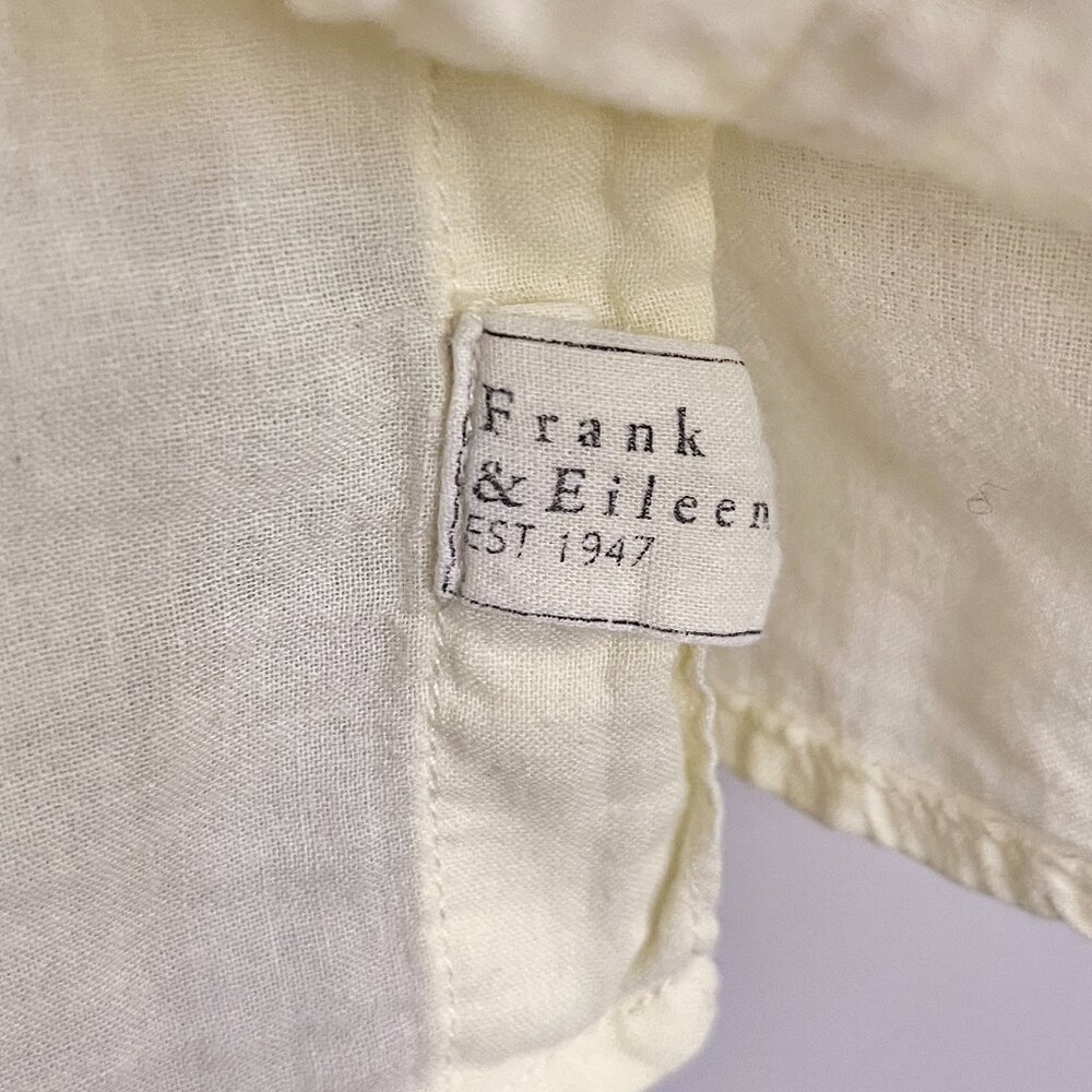 Frank & Eileen Barry Plunge Button Up Shirt Yellow Size S 100% Cotton - Picture 5 of 5